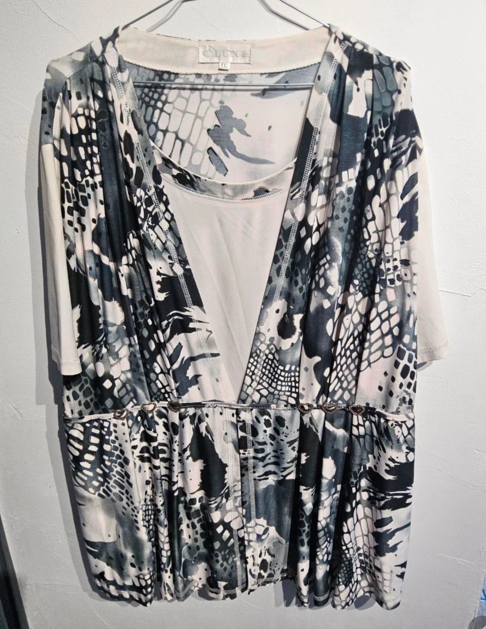 💚 Printed C’Luxe 2-in-1 effect top – Size 50 – photo 2